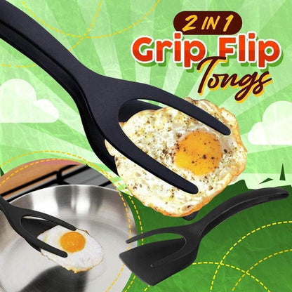 🍳✨ PROMO FLASH 55% ! Pince-Spatule 2 en 1 pour Cuisine – Embouts en Silicone Alimentaire, Antiadhésif, Résistant à la Chaleur, Poignée Longue Confy ✨