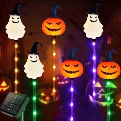 Lumière solaire pour jardin en forme de citrouille d'Halloween