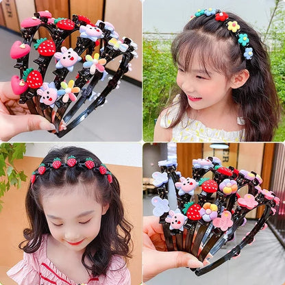 🌸 1 acheté = 1 offert | Bandeau de tressage avec mini-barrettes pour enfant
