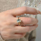 Bague minimaliste en pierre taille émeraude