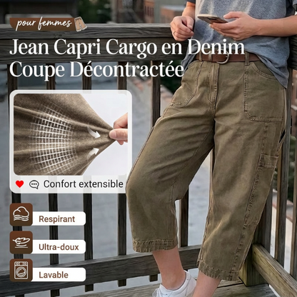 🔥👖 PROMO FLASH 50% ! Pantalons Cargo Capri Décontractés – Coupe Ample, Poches Multiples, Tissu Respirant, 6 Tailles, Idéaux Été & Quotidien 🌿