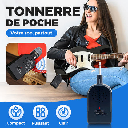 🎸50% OFF MAINTENANT!✨Mini Ampli Guitare 30W HD🎶20h Autonomie, Recharge USB et Son Professionnel pour le Busking et la Pratique🔋