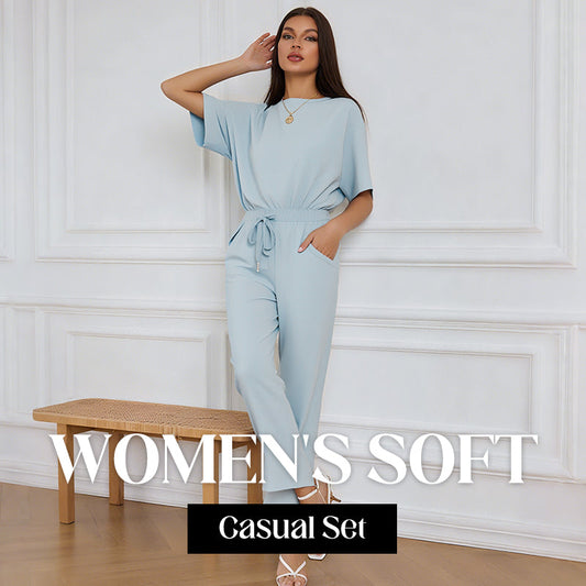 ⏰Soldes limitées 50 % de réduction🌸 Ensemble haut et pantalon décontracté pour femme