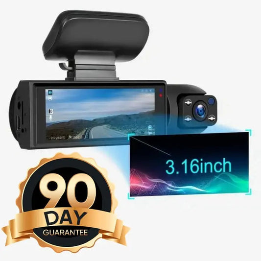 Caméra embarquée avec angle de vue large de 170° et double lentille 1080p
