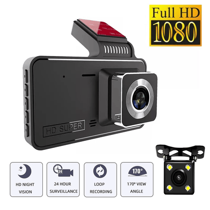 🚗1080P HD 170° Laajakulma Yöllä Auton Tallentaja