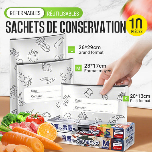 🔥Best-seller mondial🍗 Offre à durée limitée ! Achetez-en 3, obtenez-en 2 gratuits🥦Sacs de conservation refermables en aluminium réutilisables