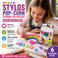 🎄🎁 Stylos à dessin DIY Bubble Popcorn, création ludique, cadeau original pour enfants et loisirs créatifs ✨