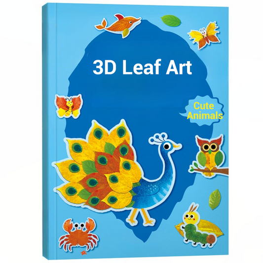 🍃 50% DE RÉDUCTION! 🎨 KIT ART 3D FEUILLES - 12 Motifs Naturels avec Cadres Inclus, Développe la Créativité des Enfants (4-8 Ans) 🌟✂️