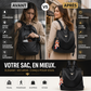 Sac à dos imperméable pour femme avec porte-clés et système antivol