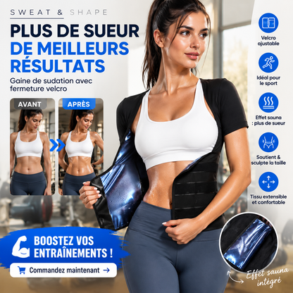 ✨Débardeur de sport pour femme avec velcro, effet transpiration intense