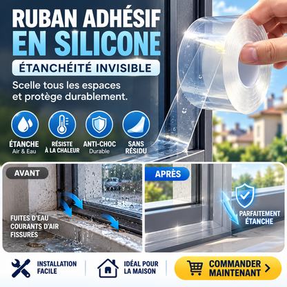 💧Ruban d'étanchéité autocollant en silicone