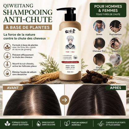 🌿 Shampooing traitant anti-chute Qiweitang