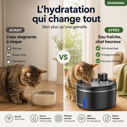 🐱 50% DE RÉDUCTION 💧 Fontaine à eau inox 2,2L – Alimentation USB & eau courante – Filtration, silencieuse – idéale pour chats et chiens – eau fraîche toute la journée 🐶✨🌿