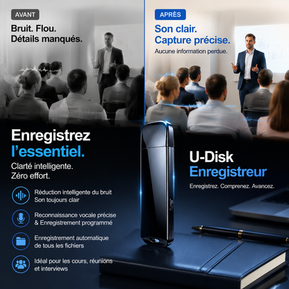 Enregistreur vocal USB 2-en-1