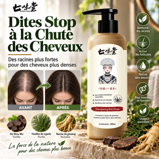 🌿 Shampooing traitant anti-chute Qiweitang