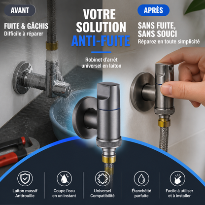 Robinet multifonctionnel universel en laiton avec vanne d'arrêt d'eau