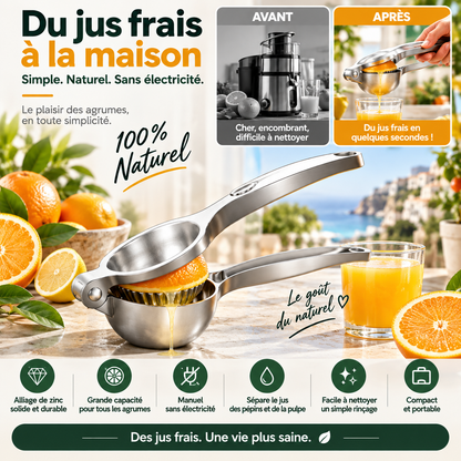 🍊 Presse-agrumes manuel portable en alliage de zinc, grand format