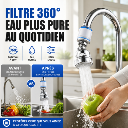 Ensemble de Filtre de Robinet Rotatif Réglable à 360°