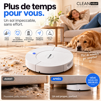 🤖 Robot aspirateur-laveur intelligent avec nettoyage automatique de la serpillière