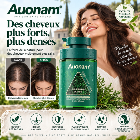 🌿 Shampooing liquide Auonam à l'herbe d'usma et aux feuilles de platyclade