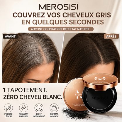 ✨ Poudre couvrante moelleuse pour cheveux blancs – Une retouche de couleur naturelle immédiate, pour un look plus jeune