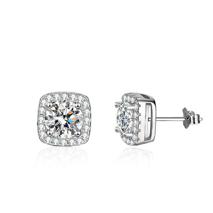 Boucles d'oreilles puces en moissanite