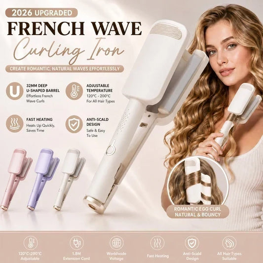 🔥 OFFRE LIMITÉE : 50 % DE RÉDUCTION ! ✨ 🌸 Fer à boucler 32 mm pour cheveux ondulés – Boucles souples et rebondissantes, 4 réglages de température et soin aux ions négatifs – Coiffure de qualité professionnelle à la maison 💇‍♀️