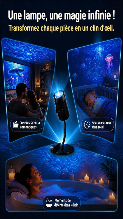 🌌 PROMO LIMITÉE 50% DE RÉDUCTION ! ✨ Lampe projecteur ciel étoilé USB – 13 films interchangeables, col flexible – Relaxant, Magique, Cadeau 🌙