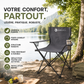 Chaise de camping pliable et portable avec porte-gobelet