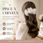 🌸 Barrette coréenne en forme de banane avec du tulle à fleurs