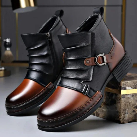 👢60% de réduction! ✨ Bottines en Cuir Véritable pour Homme – Confortable, Durable & Style Intemporel 🧥