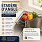 Étagère d'angle en acier inoxydable pour évier