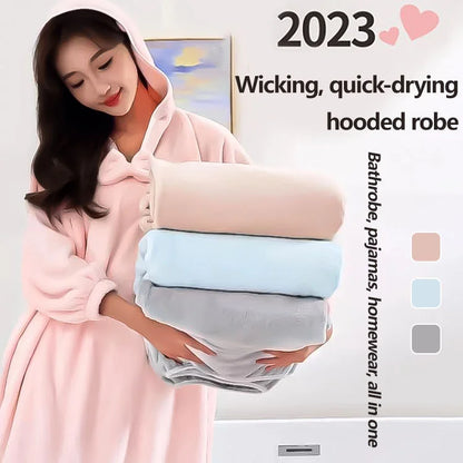 🎄SOLDES DE NOËL 40 % DE RÉDUCTION🎄Peignoir à capuche absorbant et à séchage rapide