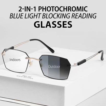 🏆60% de réduction pour une durée limitée✨👓Lunettes de lecture photochromiques 2-en-1 bloquant la lumière bleue