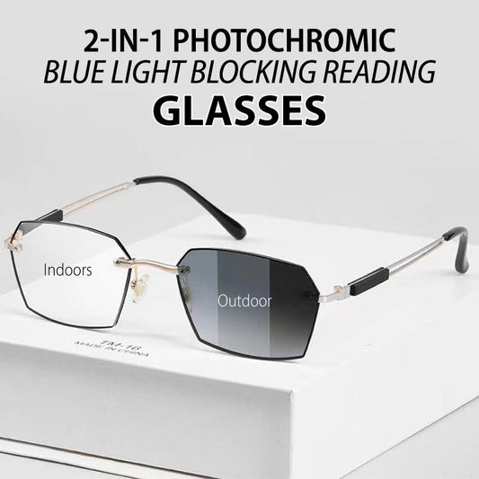 🏆60% de réduction pour une durée limitée✨👓Lunettes de lecture photochromiques 2-en-1 bloquant la lumière bleue