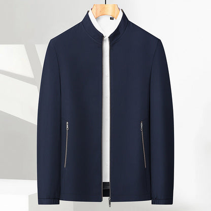 Veste décontractée à col montant et fermeture éclair pour homme