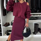 🍂50% de réduction🍂Ensemble 2 pièces sweat-shirt et robe sans manches pour femme