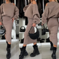 🍂50% de réduction🍂Ensemble 2 pièces sweat-shirt et robe sans manches pour femme