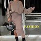 🍂50% de réduction🍂Ensemble 2 pièces sweat-shirt et robe sans manches pour femme