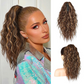 ⏳Réduction limitée de 49%🎁18 Inch Curly Wavy Frizzy Hair Extension with Ponytail
