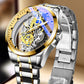 📢📢50% DE RÉDUCTION !! ⏰ Montre Squelette Double Face – Tourbillon Non Mécanique, Lumineuse, Étanche 30M ✨