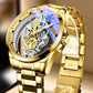 📢📢50% DE RÉDUCTION !! ⏰ Montre Squelette Double Face – Tourbillon Non Mécanique, Lumineuse, Étanche 30M ✨