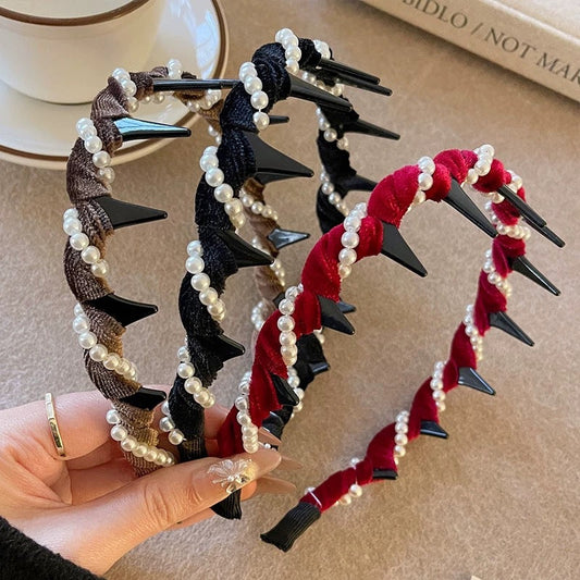 📢✨Promotion Lightning 63% de réduction!   🌸Serre - tête vintage en perles artificielles🫧