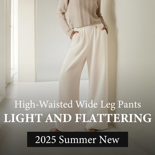 Pantalon large à taille haute