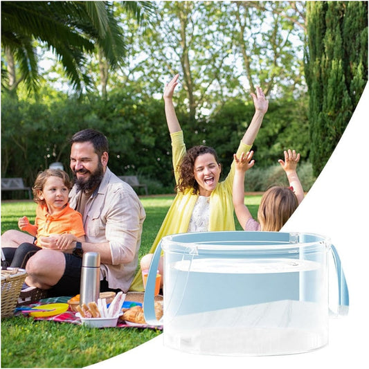 Bac de lavage transparent pliable pour l'extérieur avec poignée