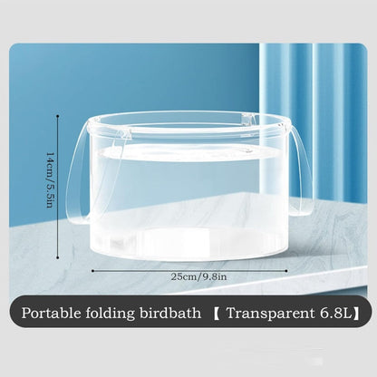 Bac de lavage transparent pliable pour l'extérieur avec poignée