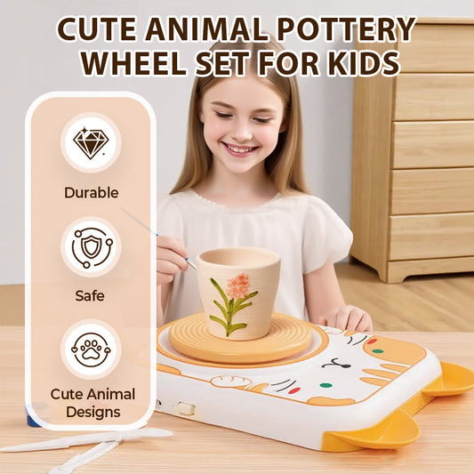 Ensemble de poterie mignon pour enfants sur le thème des animaux