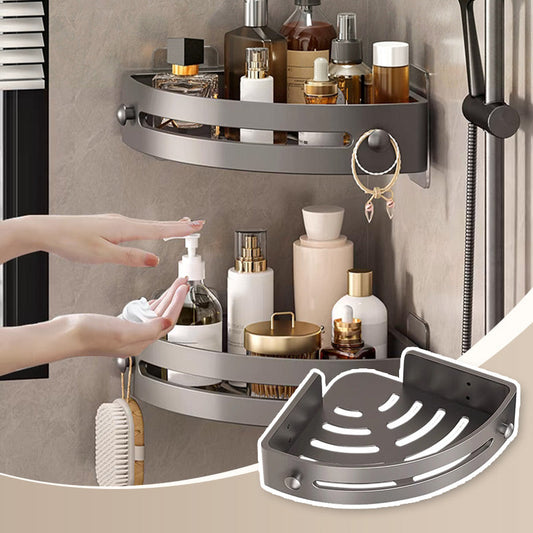 Étagère de douche d'angle sans perçage avec crochets