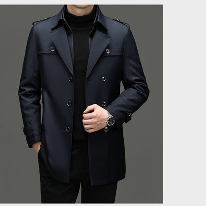🔥55% de réduction🔥Trench-coat mi-long pour homme avec doublure amovible