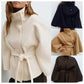 💎 Offre exclusive ✨ Veste-cape pour femme à col montant et ceinture à la taille – Coupe élégante, classe intemporelle et allure luxueuse 👗